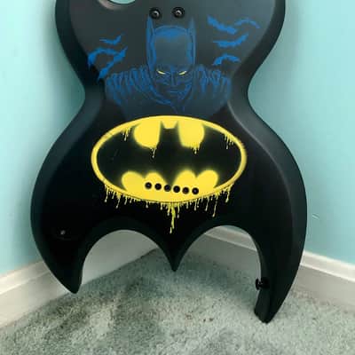 Handpainted Joker Batman Bat shape Brownsville Guitar image 2