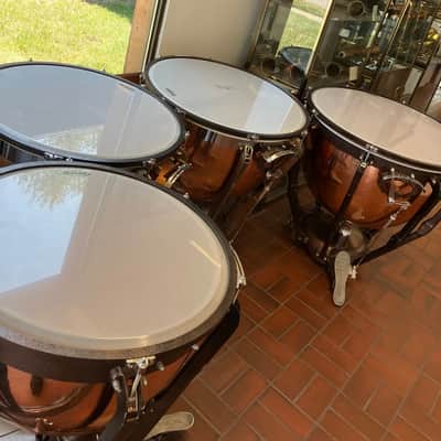 Excellent Set of 4 "Professional" Ludwig Copper Timpani, 23"/26"/29"/32"; with New Heads image 4