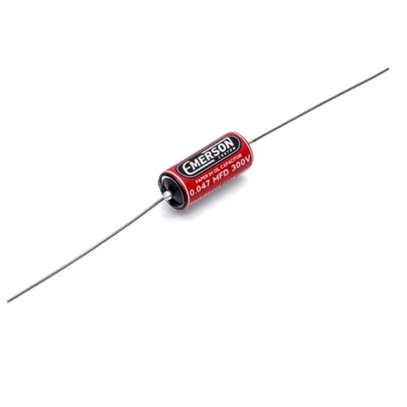 Emerson Custom 047-Emerson Red Emerson Paper In Oil Tone Capacitor 0.047uf 300v - Red & Cream image 1