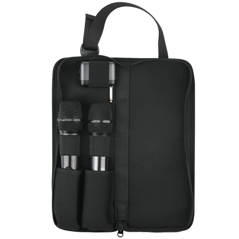 Dual Wireless Microphone Case Portable Storage Bag, Travel Carrying Case Protective Cover Handle Bag Organizer For Jbl Wireless Microphone And Most Wireless Handheld Dual Microphones System image 1