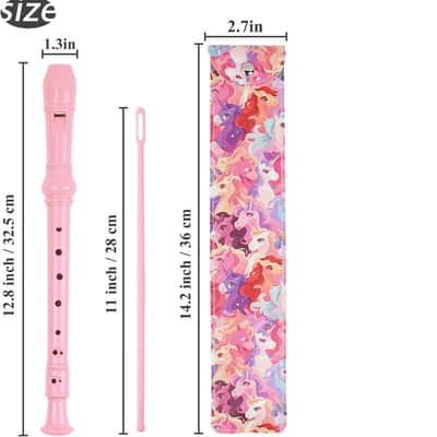 Recorder Instrument for Beginner Adults,8-Hole Soprano Descant Recorder Music Flute with with Cleaning Rod & Leather Case For Home Entertainment(2-Dense Unicorn) image 2