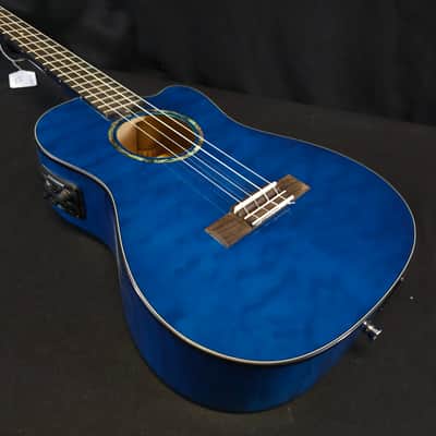 New Lanikai Acoustic Electric Baritone Ukulele QM-BLCEB w/Case image 3