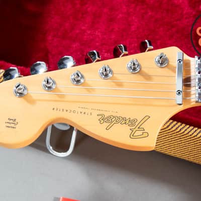 2020 Fender Japan MIJ Michiya Haruhata Stratocaster Trans Pink Flame Top Tweed HSC image 3