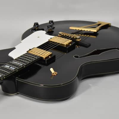 1993 Jim Triggs Round Midnight Archtop Black Finish image 3