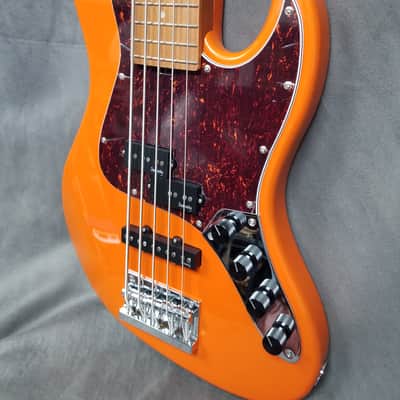 Sadowsky MetroExpress Hybrid P/J 5 String Bass Roasted Maple Candy Apple Orange image 2