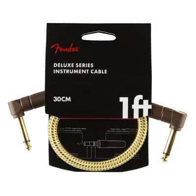 Fender Deluxe Series Instrument Cable 300mm (Tweed) - Stereo Patch Cable image 1