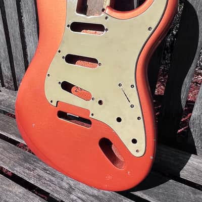 JVG ST BODY Mahogany RELIC Aged Patina Vivid Pearl tangerine LACQUER finish INCLUDES JVG-Aged PICKGUARD and NECK order yours today JVGuitars image 4