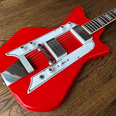 RARE! 1964 Airline “JB Hutto” Wood Body Jack White / Jetsons Guitar (Supro Valco) w/ OHSC image 4