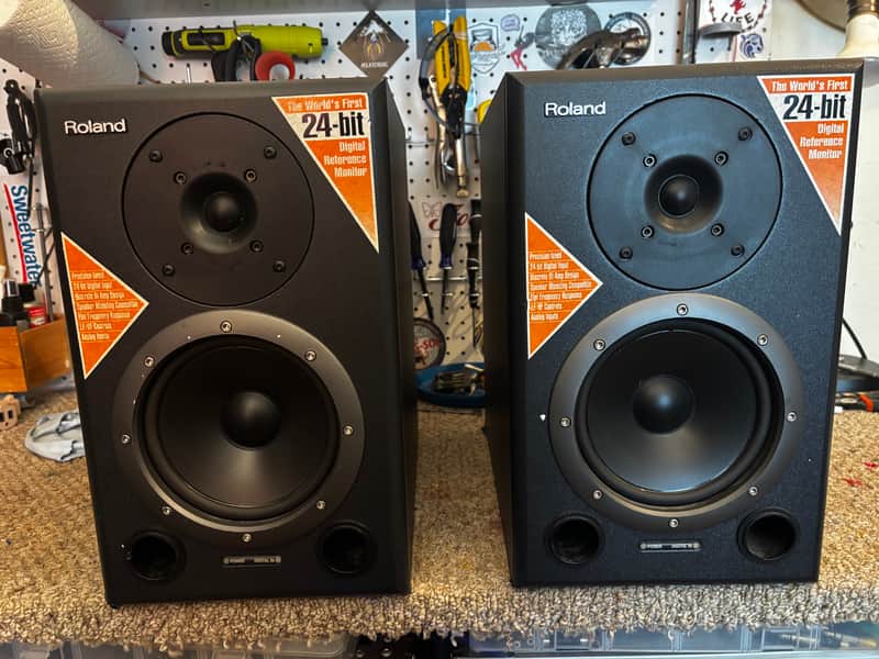 Roland DS-90A Bi-Amped Digital Studio Monitor Pair Digital 24 bit adat coax image 1