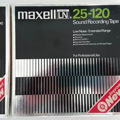 Maxell LN 25 - 120 Sound Recording Tape (Low Noise) / Extended Range SET OF 2 (TWO) - For Professional Use, probably recorded image 3