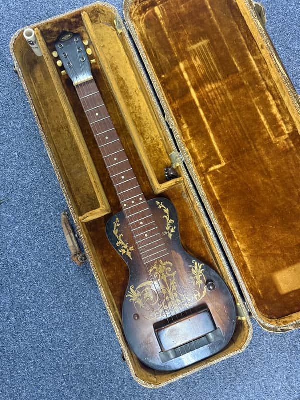 Oahu publishing company Lap steel guitar electric. 1930’s - Wood image 1