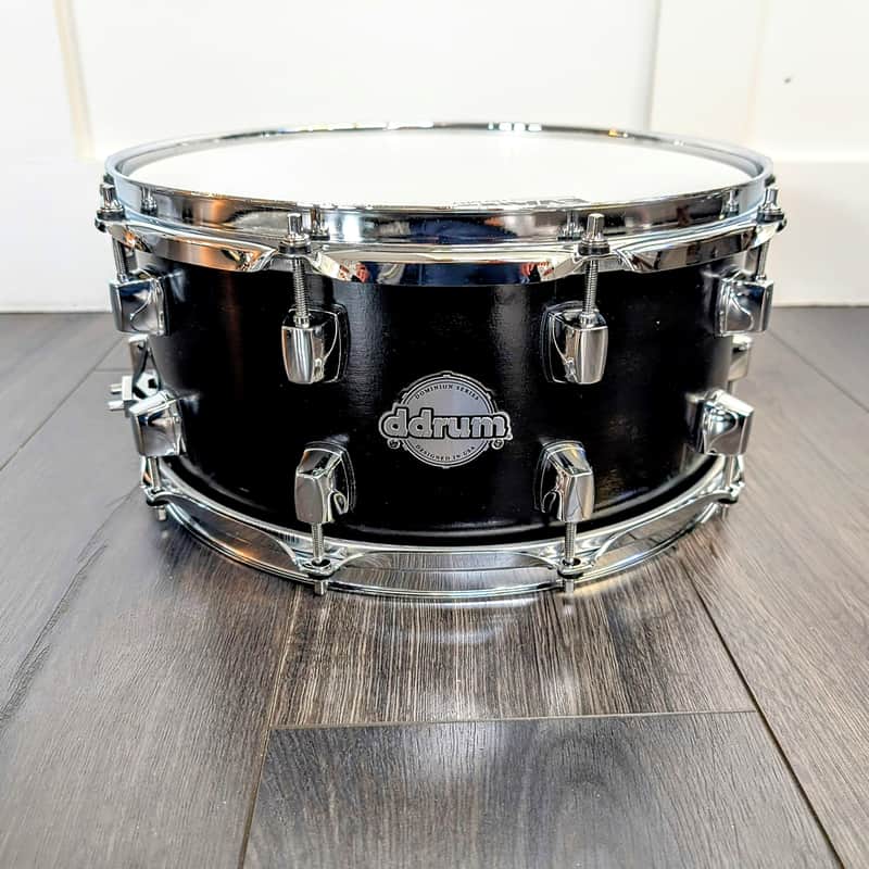 UPGRADED ddrum Dominion Birch Snare Drum 14" x 6.5" Black Ebony Stain 10 Lug image 1