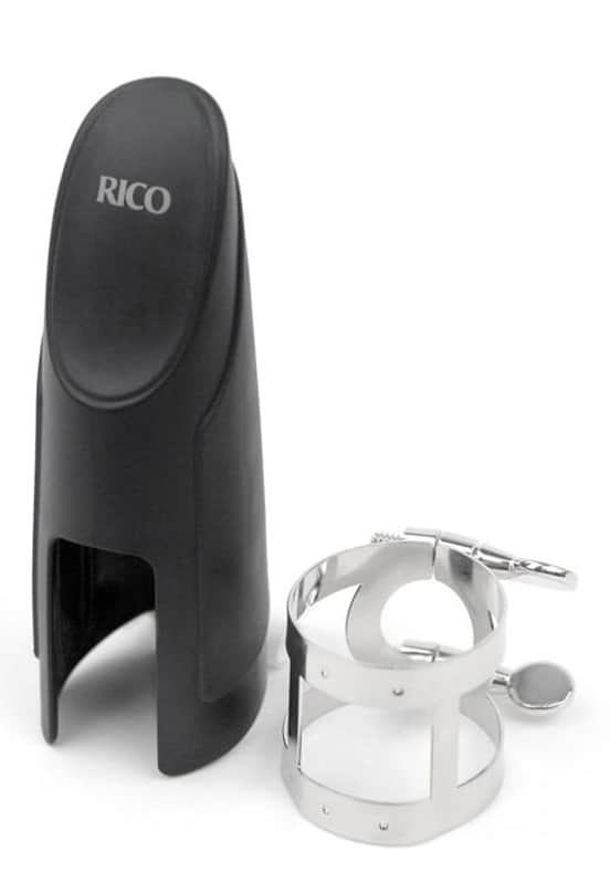 Rico Ligature & Cap, Tenor Saxophone for Hard Rubber Mouthpieces, Nickel Plated image 1