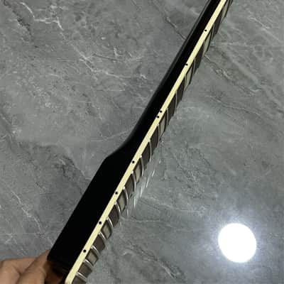 24 inch short scale maple electric guitar neck 22 fret rosewood block inlay image 4
