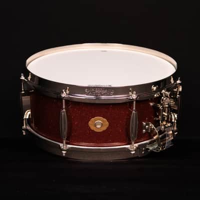 Slingerland 14" x 5.5" Radio King Solid Maple Snare Drum, Maroon Glass FP image 2