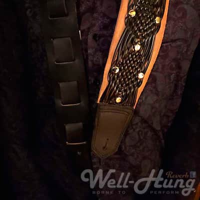 Well-Hung No Prisoners "Goliath" 3-1/2" wide MEGA padded Beastly leather guitar strap Bild 4