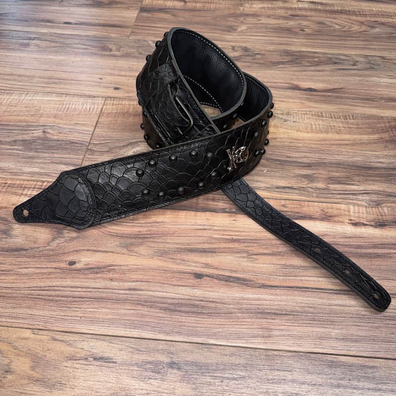 Carlino Steve Lukather #2 black scale leather with black studs 2025 - Black and black image 1
