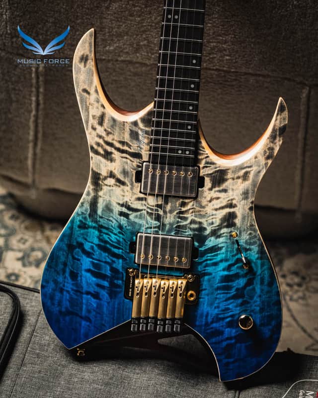 Mayones Hydra Elite Pro 6 Curly Poplar Top (3A Grade)-Trans Jeans