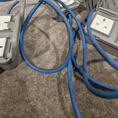 Blue CEE Industrial Plug to 5× Dual UK Socket Distribution Lead - Rugged Industrial Design - Good image 11