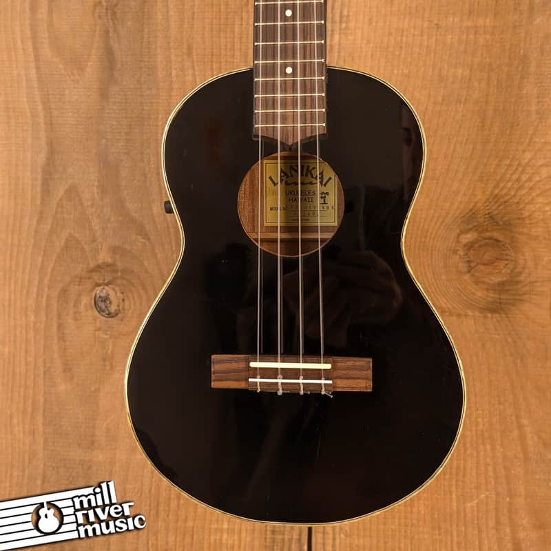 Lanikai LU2-21TEBK Tenor Acoustic-Electric Ukulele, Black, Hardshell Case - Used image 1