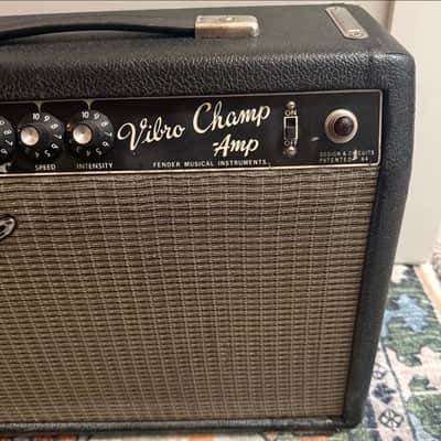 1965 Fender Vibro Champ Blackface 6- Watt 1x8" Guitar Combo image 3