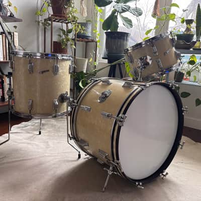 Rogers Kit Holiday 1960s 20, 12, 14 White Marine Pearl image 1