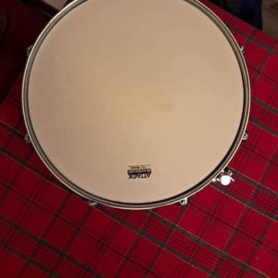 Ludwig L-404 Acrolite 5x14" 8-Lug Aluminum Snare Drum with Rounded Blue/Olive Badge 1979 - 1993 - Gray image 2