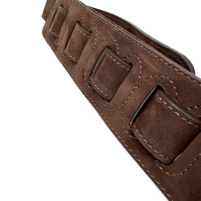 Walker & Williams NL-06-CGN New Cognac Brown "Skinny" 2" Super Soft Full Grain Nubuck Leather Padded Guitar Strap image 12