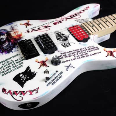 Custom Painted And Upgraded Dean Custom Zone Guitar - Aged and Worn With Graphics And Reverse Headstock image 13