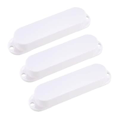 Stratocaster Single Coil Pickup Cover Set (No Holes) - White 3 Pcs image 1