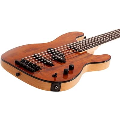 Schecter Guitar Research Michael Anthony MA-5 Koa 5-String Electric Bass Natural image 3