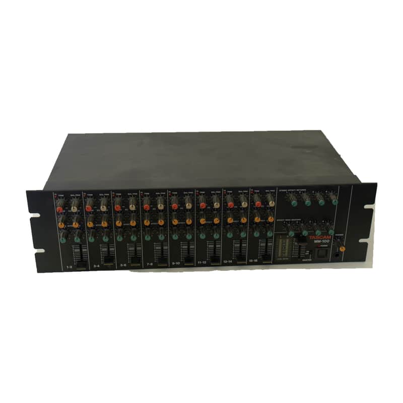 TASCAM MM-100 16-Channel Rackmount Line Mixer 1980s - Black image 1