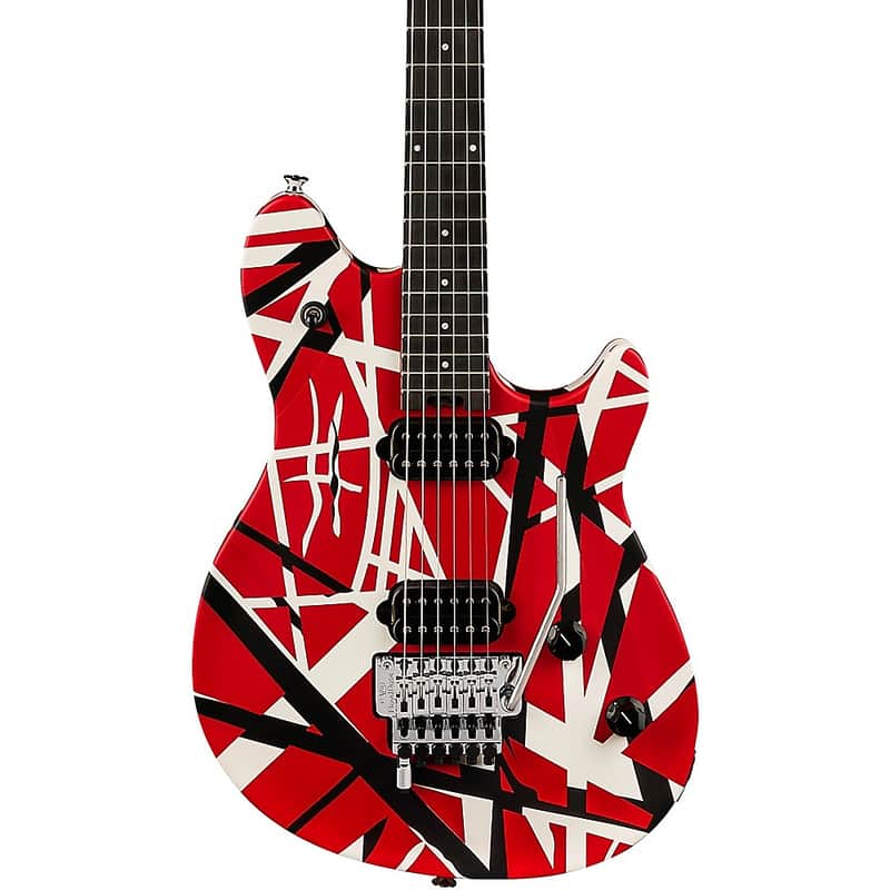 EVH Wolfgang Special Satin Striped Electric Guitar Regular Satin Red, Black, and White image 1