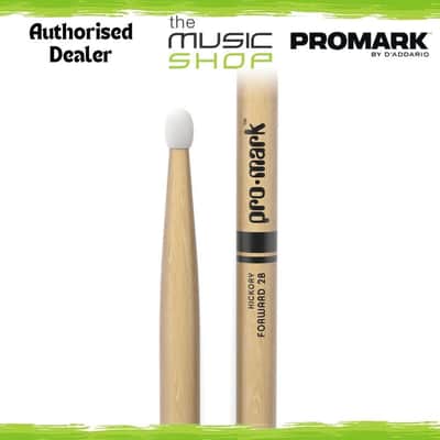 Pair of Promark Forward 2B Hickory Nylon Tip Drumsticks - TX2BN (Drum Sticks) image 1