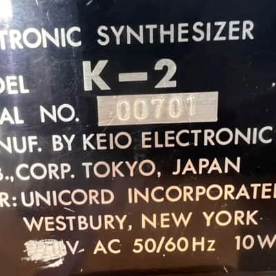 1970s Univox Korg K-2 Mini-Korg 700S Vintage Monophonic Analog Synthesizer Japan w/ Case image 8
