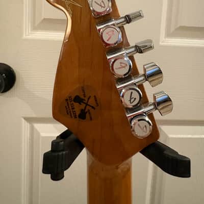 Partscaster Thinline S-Style w/ Fender USA Pure Vintage 65 pickups (Fender Semi-hollow Strat) 2020'a - Blue Paisley image 9