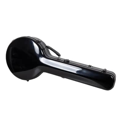 Crossrock Fiberglass Banjo Case-Fits Mastertone & Most 5-String Styles, with Interior Compartment, Backpack Straps, Hygrometer, TSA Lock-Black image 2