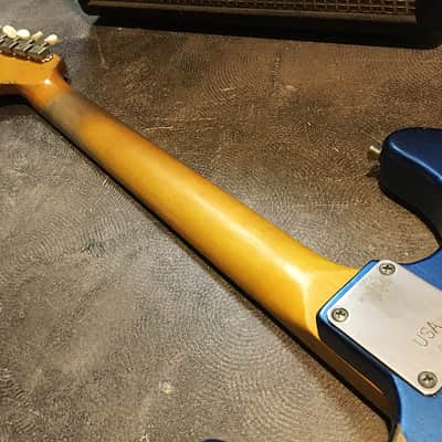 USA Relic Strat Style Electric Guitar Metallic Blue Nitro by Nate's Relic Guitars image 10