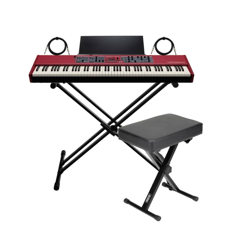 Nord Piano 6 Portable Piano with 88-Key and Hammer Action Keybed (Red) Bundle image 1