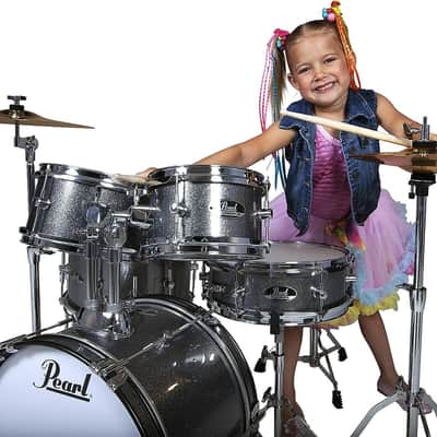 Pearl Roadshow Jr. 5-Piece Drum Set with Hardware and Cymbals - Grindstone Sparkle (RSJ465C/C708) image 1