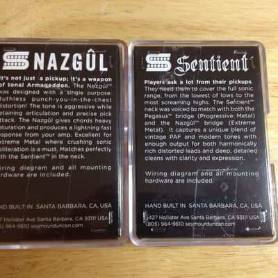 Seymour Duncan Nazgul Trembucker & Sentient 6 String Guitar Pickup Set Black image 2