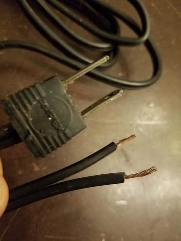 Ampex Vintage power cord non-polarized electric cable 1962 black image 1