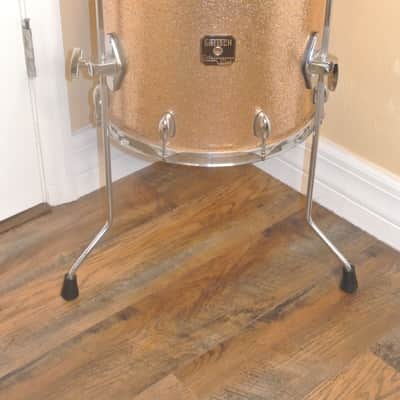 🎵 GRETSCH CATALINA CLUB 14" CHAMPAGNE SPARKLE FLOOR TOM 4 UR DRUM SET! 🎵 RL948 image 1