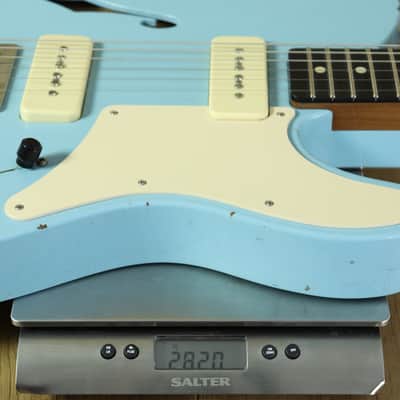 Fender Custom Shop Ron Thorn Masterbuilt 50's Tele Thinline Journeyman Relic P90s Daphne Blue R95417 image 14