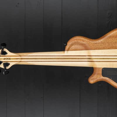 Mayones Cali 5 Fretless Mini 5A Quilted Mahogany - Trans Natural Matt image 5