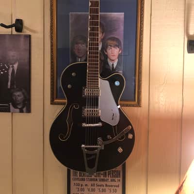 LOADED & CUSTOM” GRETSCH HOT RODDED / RAT ROD 5410t Matte Black … “MINT” … Korean made w/ Quality USA UPGRADES !!! / tvjones Brian Setzer Pups & tvjones wire harness / Tru-Arc Bridge / Quality Grover Locking tuners & high quality Gretsch Case image 2