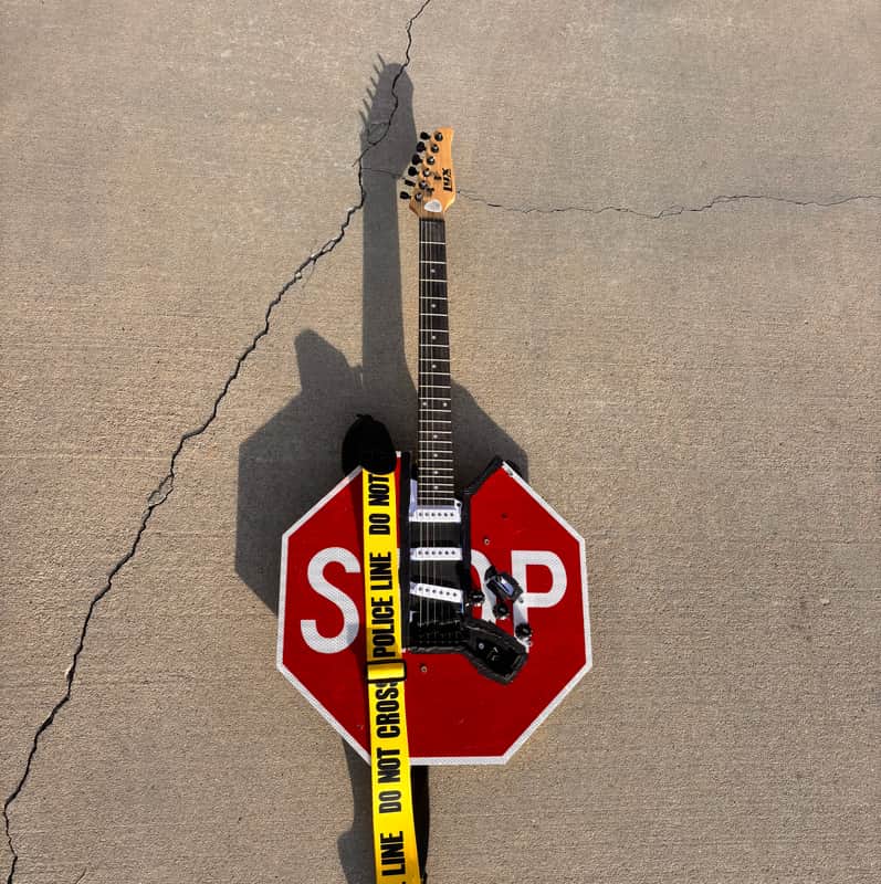 Handmade Stop Sign Guitar built on LyxPro Guitar image 1