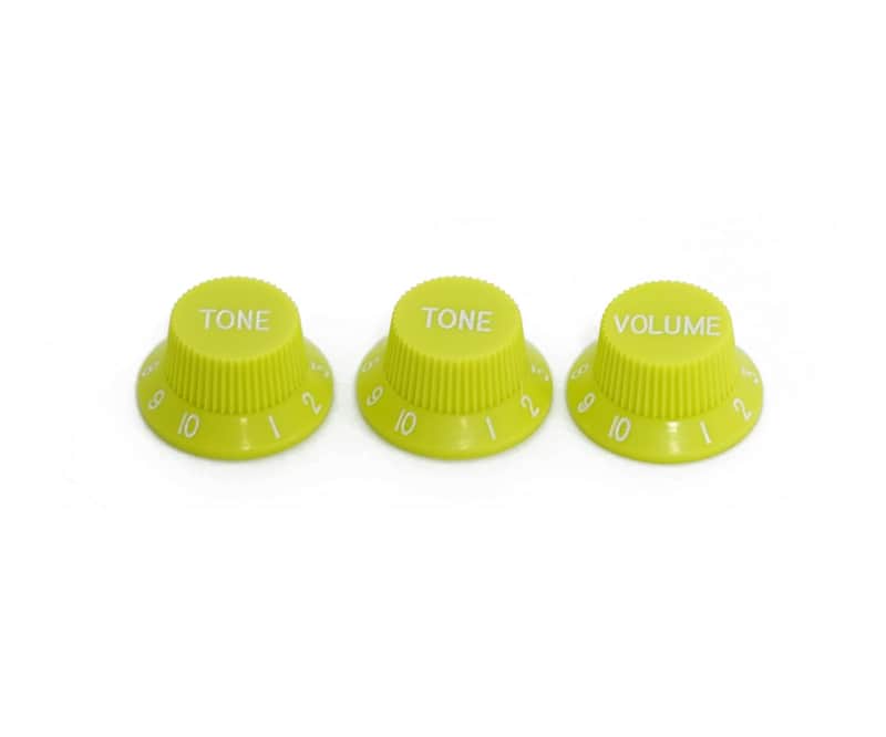 One Volume Two Tone 1V2T Switch Knobs, 3PCS Top Hat Bell Speed Potentiometer Control Knobs Arabic Numerals Scale with 6mm Dia. Shaft Pots for Electric Guitar Bass Replacement Part, C2001-26 image 1