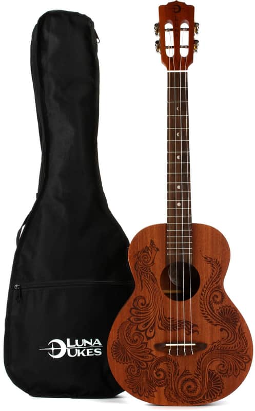 Luna Guitars Henna Dragon Mahogany Baritone Ukulele - Natural image 1