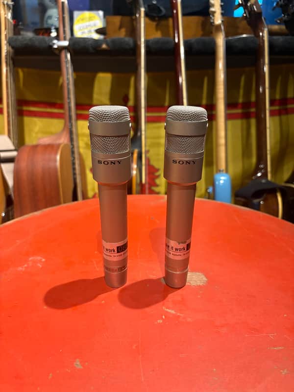 Pair of Sony C-55P Condenser Microphones image 1